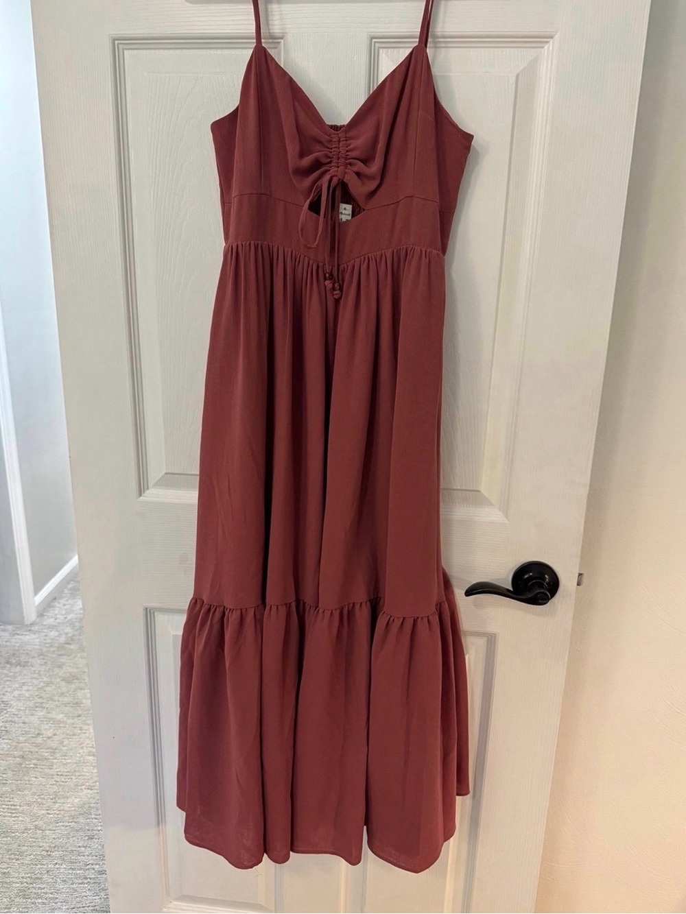 Madewell Dusty Rose Tiered Midi Dress